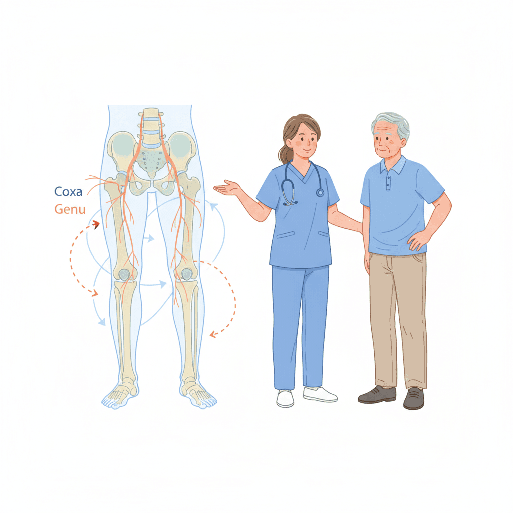 股関節と膝痛の関係|放散痛と運動連鎖を整形外科視点で解説