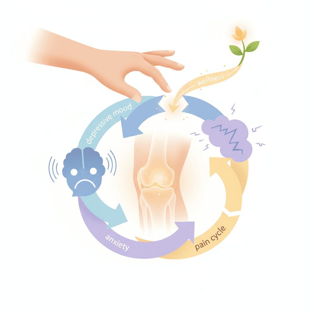 慢性膝痛とメンタルヘルス|疼痛・抑うつ・不安の悪循環を断ち切る