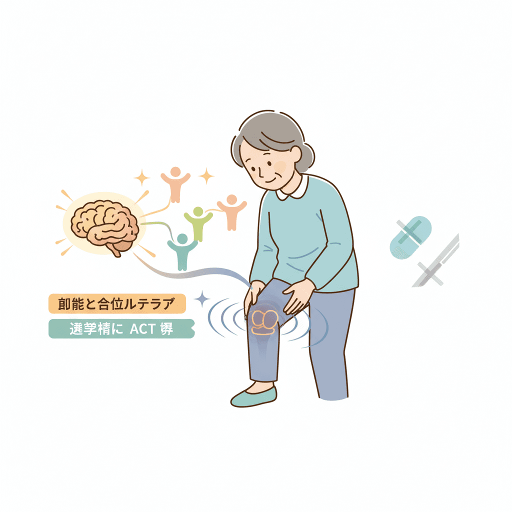 慢性膝痛と認知行動療法(CBT・ACT)|薬と手術の前に試すべき心理アプローチ