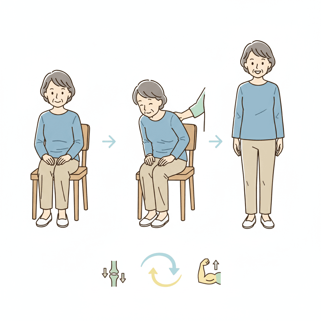 椅子からの正しい立ち上がり方|膝への負担を減らす動作と日常リハビリ